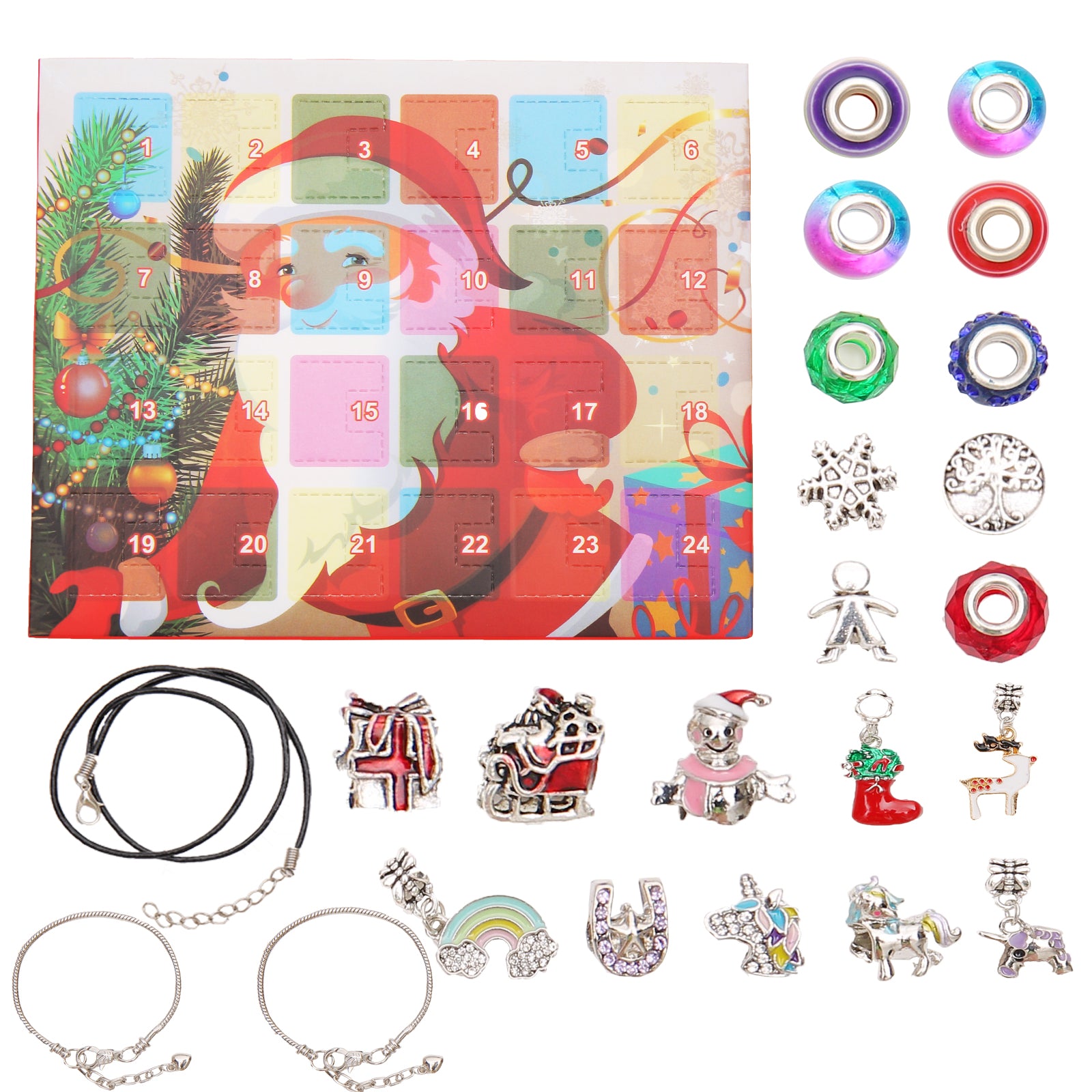 24 Day Jewellery Christmas Advent Calendar Bracelets Necklace Crystals Unicorn 24 Day Jewellery Christmas Advent Calendar Bracelets Necklace Crystals Unicorn